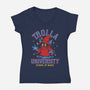 Trolla University-Womens-V-Neck-Tee-OPIPPI