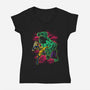 Savage Meets Steel-Womens-V-Neck-Tee-zybbhorn