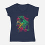 Savage Meets Steel-Womens-V-Neck-Tee-zybbhorn