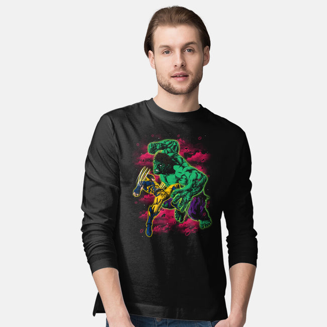 Savage Meets Steel-Mens-Long Sleeved-Tee-zybbhorn