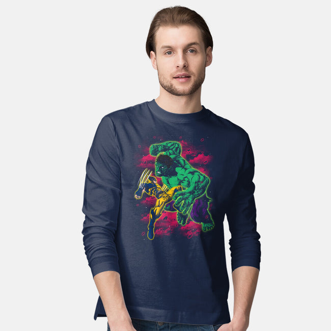 Savage Meets Steel-Mens-Long Sleeved-Tee-zybbhorn