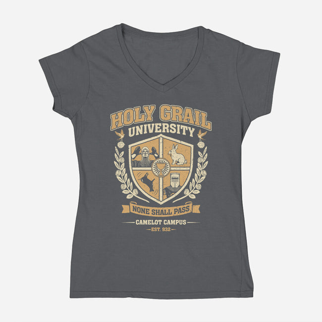 Holy Grail University-Womens-V-Neck-Tee-NMdesign