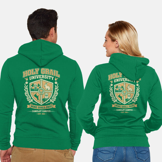 Holy Grail University-Unisex-Zip-Up-Sweatshirt-NMdesign