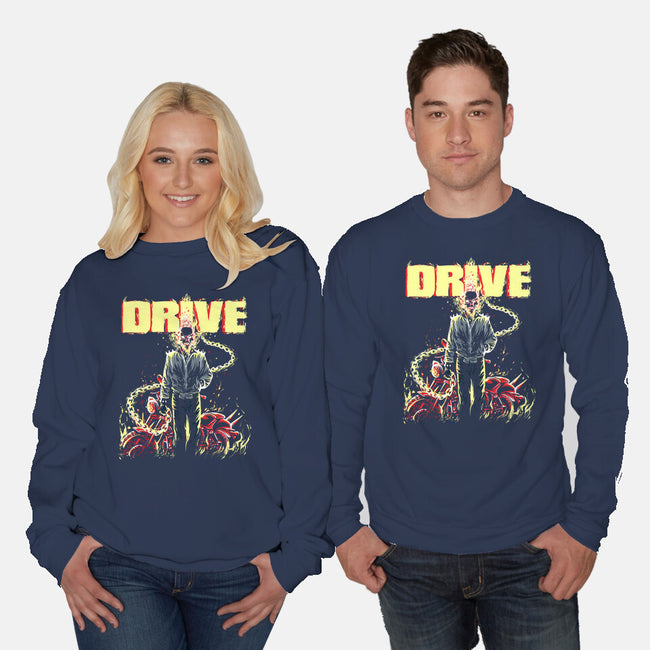 Ghost Drive-Unisex-Crew Neck-Sweatshirt-zascanauta