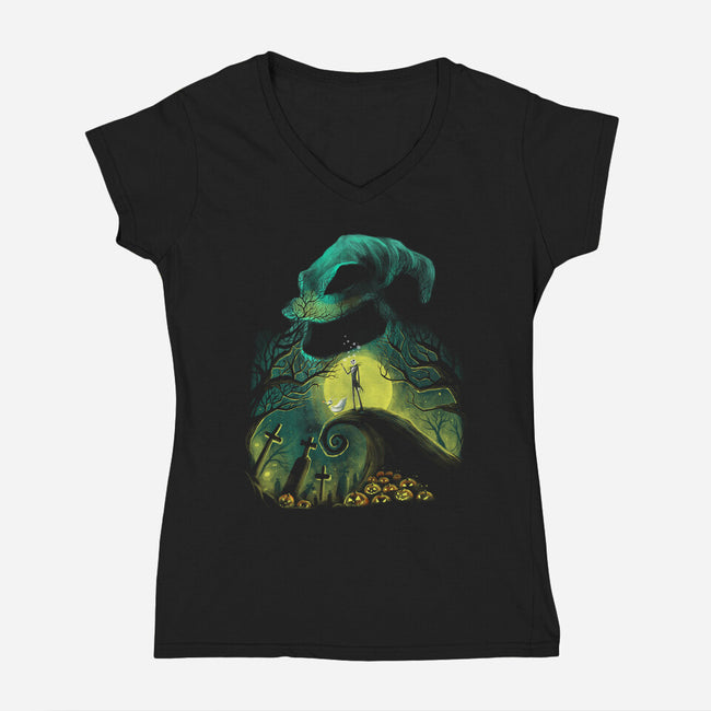 Boogie Nights-Womens-V-Neck-Tee-zascanauta