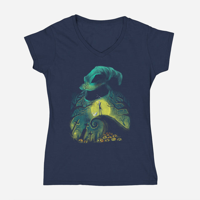 Boogie Nights-Womens-V-Neck-Tee-zascanauta