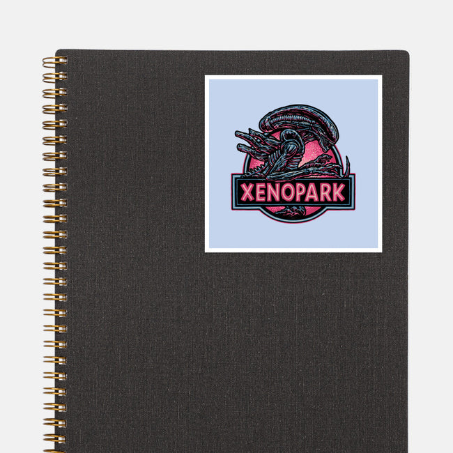Welcome To Xenopark-None-Glossy-Sticker-glitchygorilla