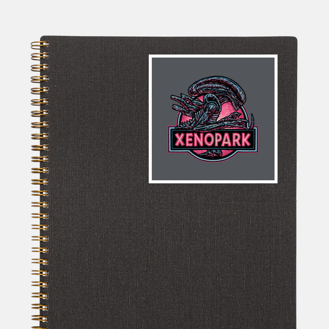 Welcome To Xenopark-None-Glossy-Sticker-glitchygorilla