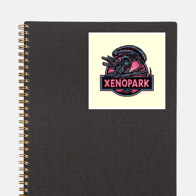 Welcome To Xenopark-None-Glossy-Sticker-glitchygorilla