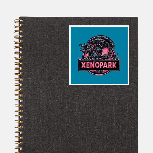 Welcome To Xenopark-None-Glossy-Sticker-glitchygorilla