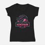 Welcome To Xenopark-Womens-V-Neck-Tee-glitchygorilla