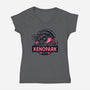 Welcome To Xenopark-Womens-V-Neck-Tee-glitchygorilla