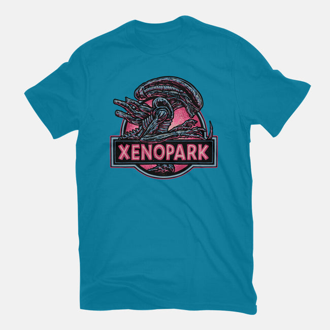 Welcome To Xenopark-Womens-Basic-Tee-glitchygorilla