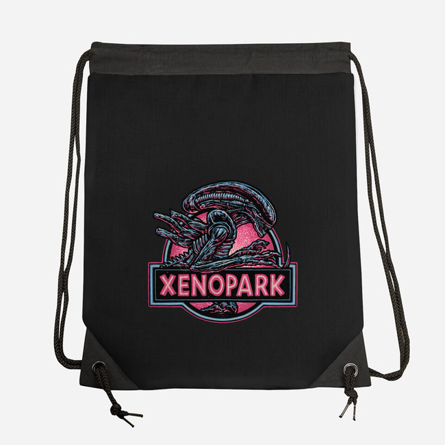 Welcome To Xenopark-None-Drawstring-Bag-glitchygorilla