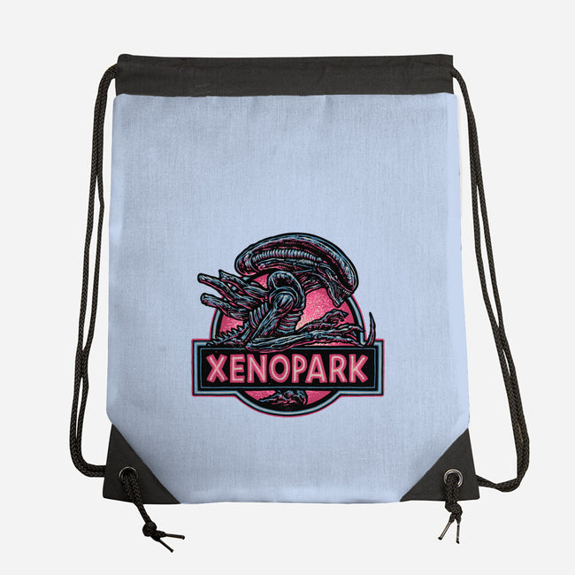 Welcome To Xenopark-None-Drawstring-Bag-glitchygorilla