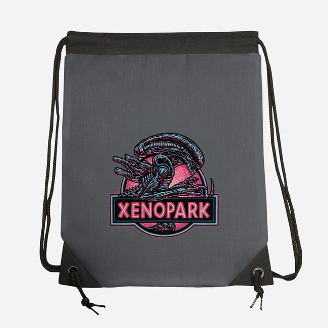 Welcome To Xenopark-None-Drawstring-Bag-glitchygorilla