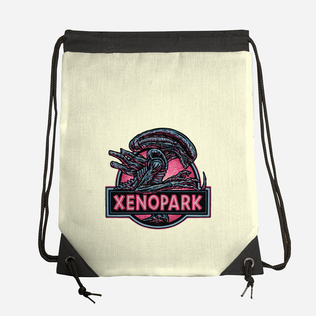 Welcome To Xenopark-None-Drawstring-Bag-glitchygorilla