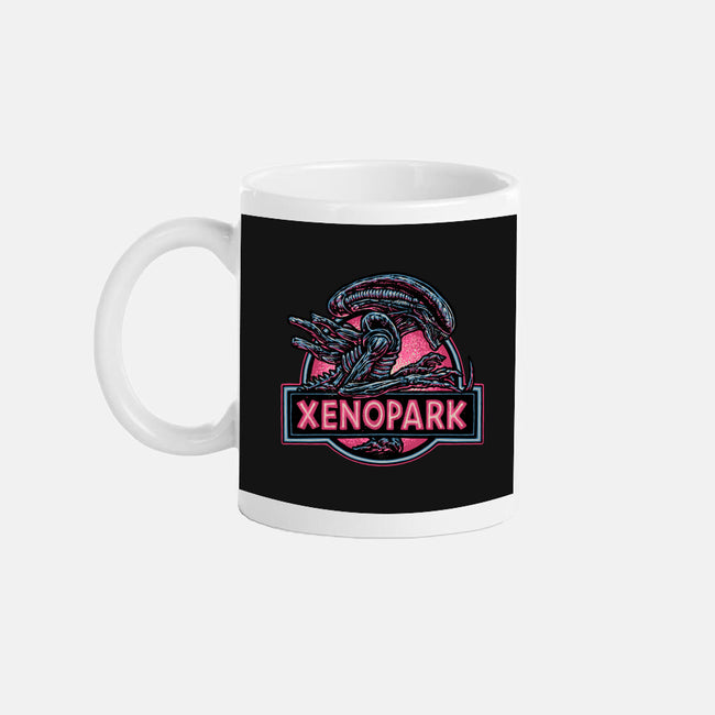 Welcome To Xenopark-None-Mug-Drinkware-glitchygorilla