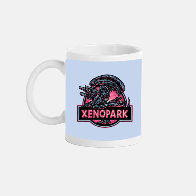 Welcome To Xenopark-None-Mug-Drinkware-glitchygorilla