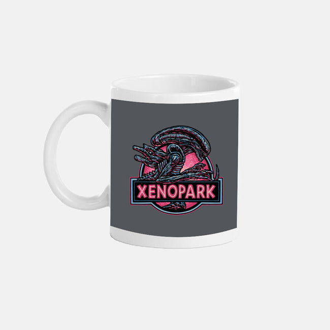 Welcome To Xenopark-None-Mug-Drinkware-glitchygorilla