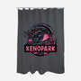 Welcome To Xenopark-None-Polyester-Shower Curtain-glitchygorilla
