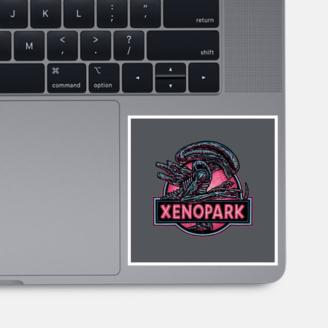 Welcome To Xenopark-None-Glossy-Sticker-glitchygorilla