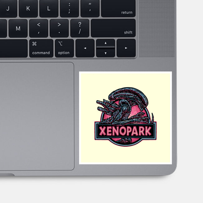 Welcome To Xenopark-None-Glossy-Sticker-glitchygorilla