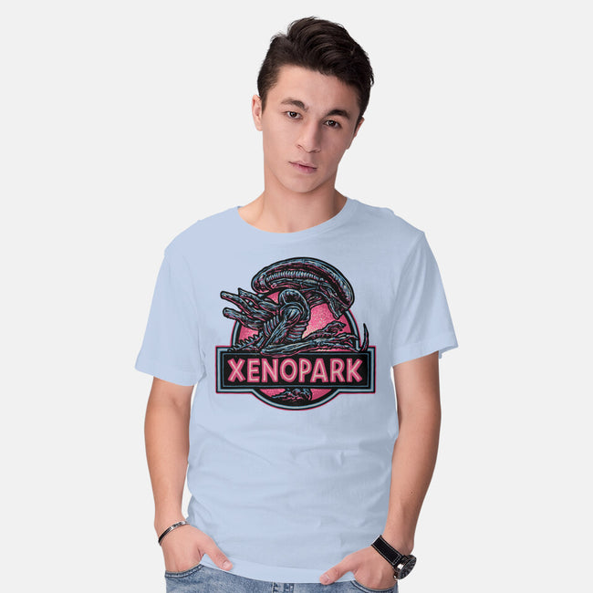 Welcome To Xenopark-Mens-Basic-Tee-glitchygorilla