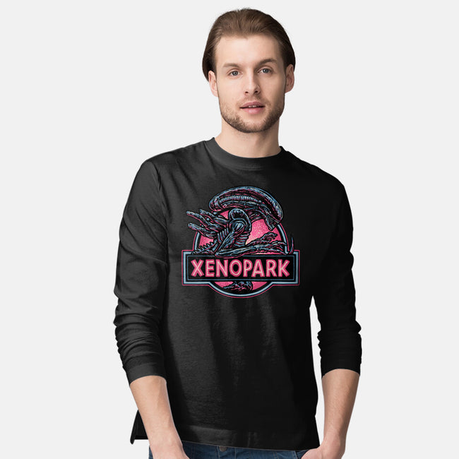 Welcome To Xenopark-Mens-Long Sleeved-Tee-glitchygorilla