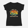 It's Fine I'm Fine Everythings Fine-Womens-V-Neck-Tee-dandingeroz