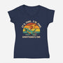 It's Fine I'm Fine Everythings Fine-Womens-V-Neck-Tee-dandingeroz