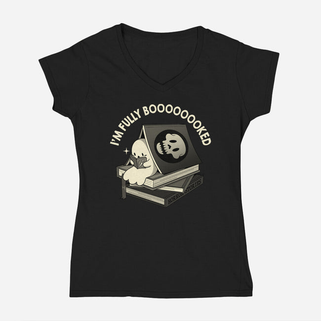 Fully Booked Ghost-Womens-V-Neck-Tee-tobefonseca