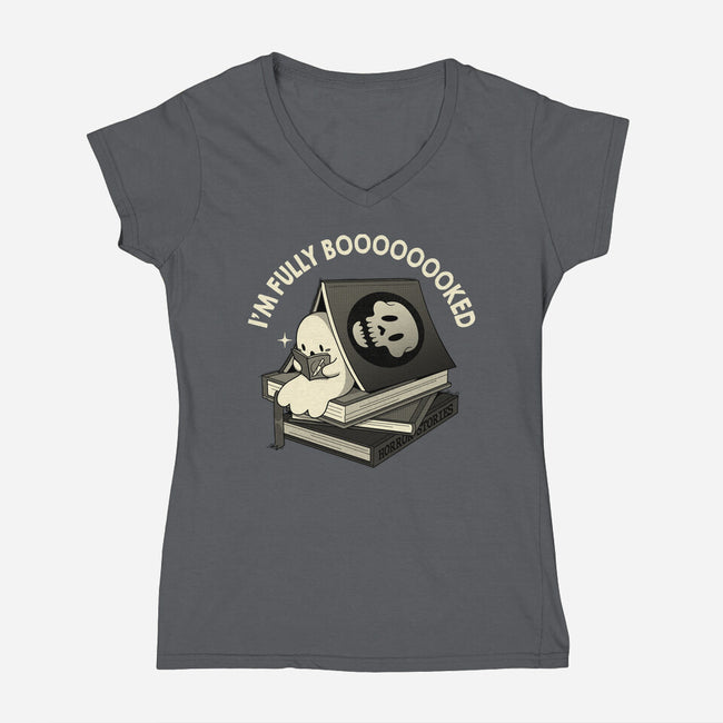 Fully Booked Ghost-Womens-V-Neck-Tee-tobefonseca