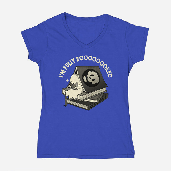 Fully Booked Ghost-Womens-V-Neck-Tee-tobefonseca