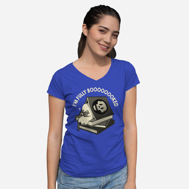 Fully Booked Ghost-Womens-V-Neck-Tee-tobefonseca