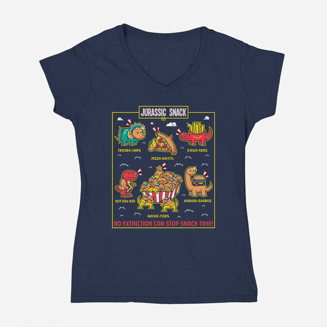 Jurassic Snack-Womens-V-Neck-Tee-krisren28