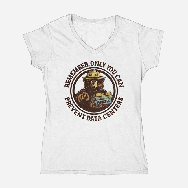 Only You Can Prevent Data Centers-Womens-V-Neck-Tee-kg07