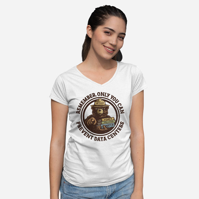 Only You Can Prevent Data Centers-Womens-V-Neck-Tee-kg07
