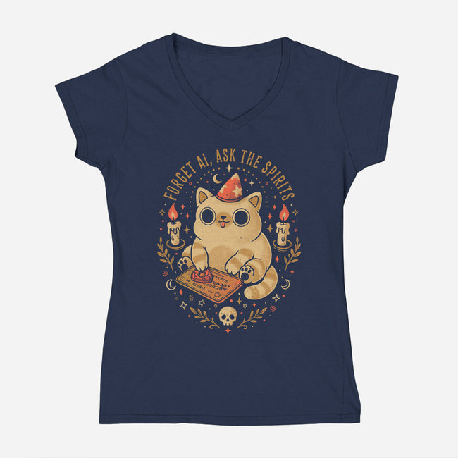 Forget AI Ask The Spirits-Womens-V-Neck-Tee-eduely