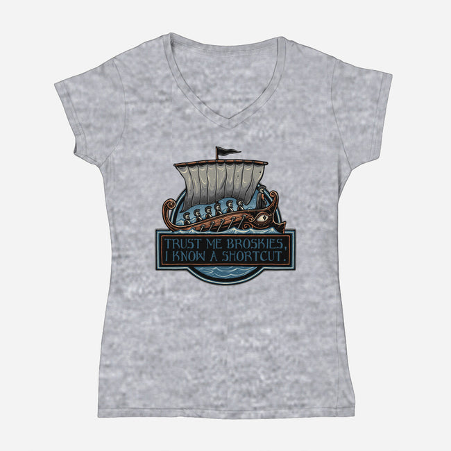 Shortcut Took 10 Years-Womens-V-Neck-Tee-glitchygorilla