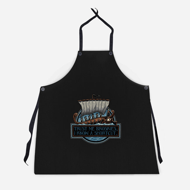Shortcut Took 10 Years-Unisex-Kitchen-Apron-glitchygorilla