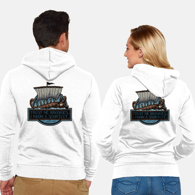 Shortcut Took 10 Years-Unisex-Zip-Up-Sweatshirt-glitchygorilla