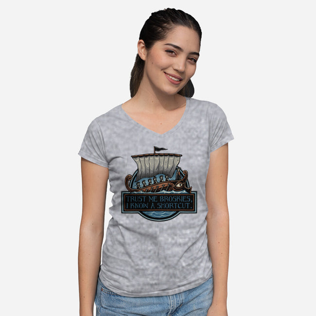 Shortcut Took 10 Years-Womens-V-Neck-Tee-glitchygorilla