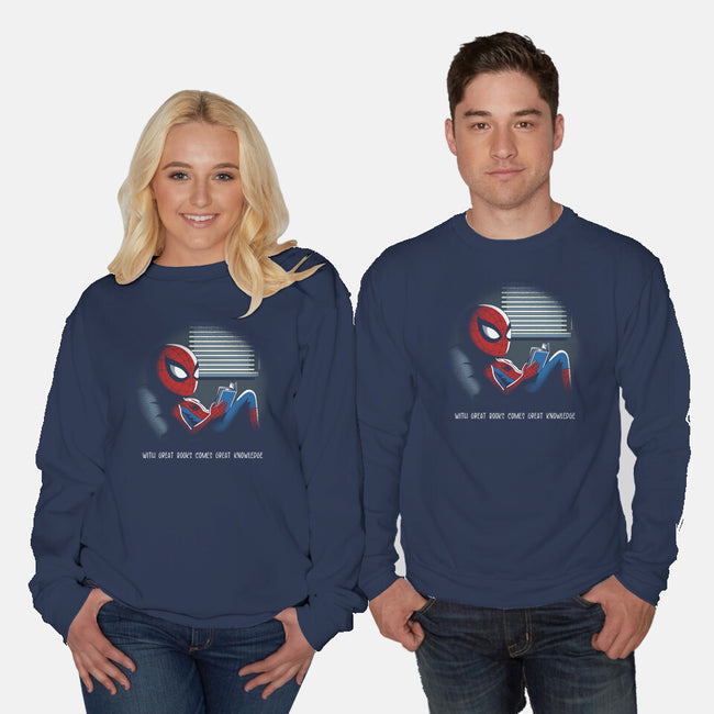 With Great Books Comes Great Knowledge-Unisex-Crew Neck-Sweatshirt-Popnotic
