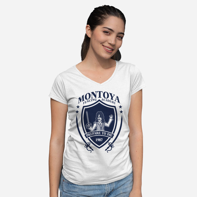 Montoya Fencing Academy-Womens-V-Neck-Tee-erion_designs