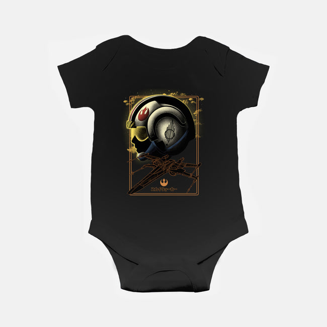 X-Wing Knight Night Sky-Baby-Basic-Onesie-Astrobot Invention