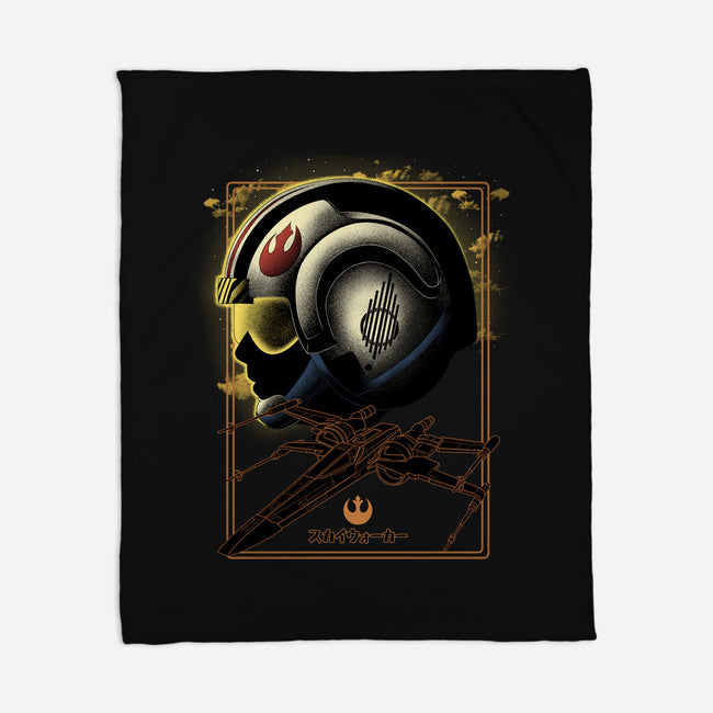 X-Wing Knight Night Sky-None-Fleece-Blanket-Astrobot Invention
