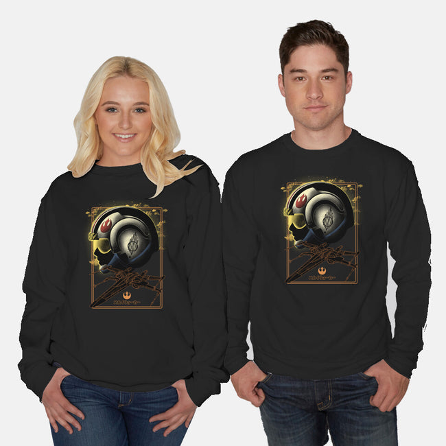 X-Wing Knight Night Sky-Unisex-Crew Neck-Sweatshirt-Astrobot Invention