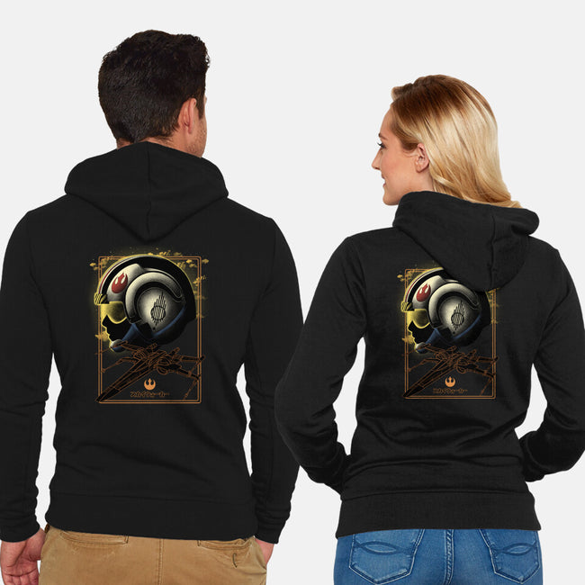 X-Wing Knight Night Sky-Unisex-Zip-Up-Sweatshirt-Astrobot Invention