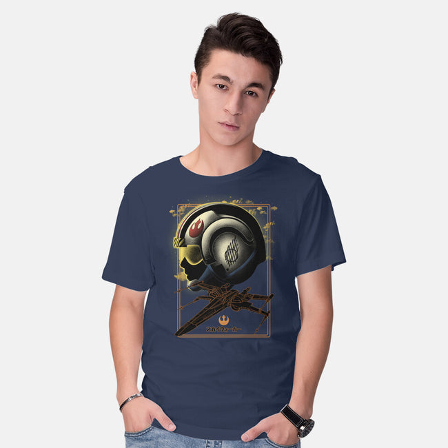 X-Wing Knight Night Sky-Mens-Basic-Tee-Astrobot Invention